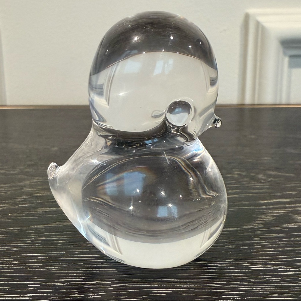 Clear Glass Bird Figurine Paperweight